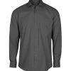 Gloweave Mens Premium Poplin Long Sleeve Shirt - Charcoal