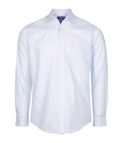 Gloweave Mens Textured Mini Check Long Sleeve Shirt