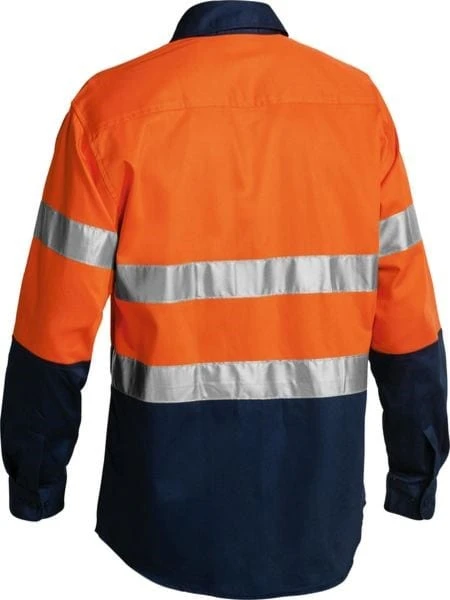 Bisley 2 Tone Hi Vis Shirt 3M Tape - Long Sleeve - Image 4
