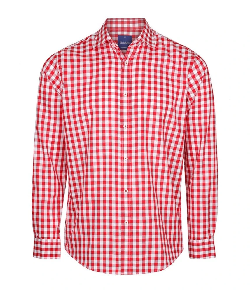 Gloweave Mens Royal Oxford Long Sleeve Shirt - Red 1 Gloweave Mens Royal Oxford Long Sleeve Shirt - Red