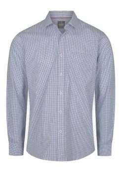 Gloweave Mens Gingham Long Sleeve Shirt - Navy