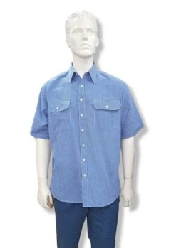 Bisley Mens Seersucker Shirt - Royal