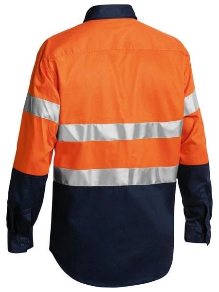 Bisley 2 Tone Closed Front Hi Vis Shirt 3M Tape - Long Sleeve - Image 3