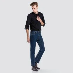 Levis 516 Straight Fit Jeans (Blue Black)