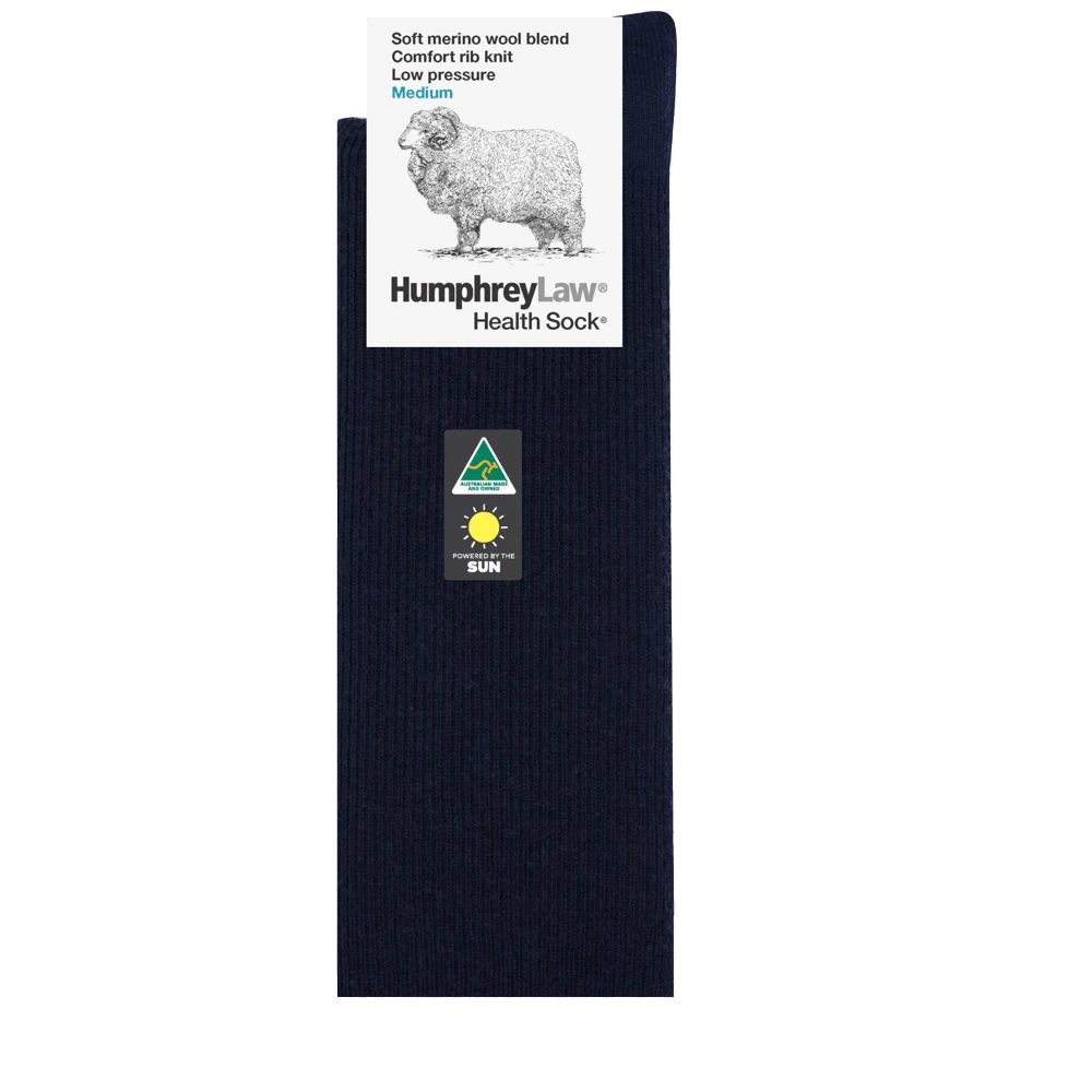 Humphrey Law Mens 60% Finer Merino Wool Ribbed Sock