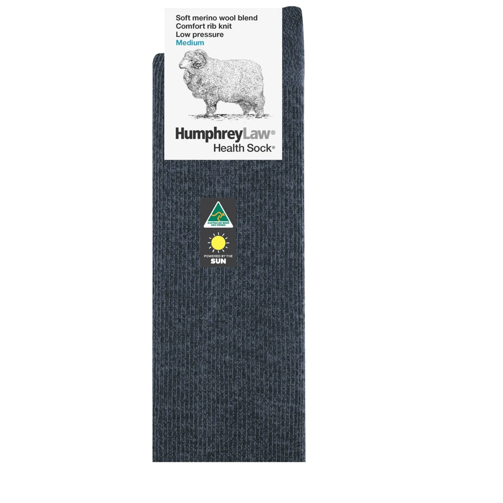 Humphrey Law Mens 60% Finer Merino Wool Ribbed Sock - Image 4