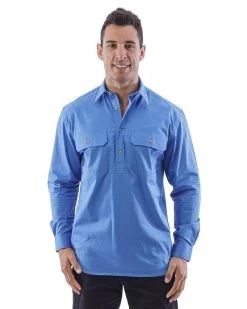 Ritemate Mens Pilbara Closed Front L/S Shirt