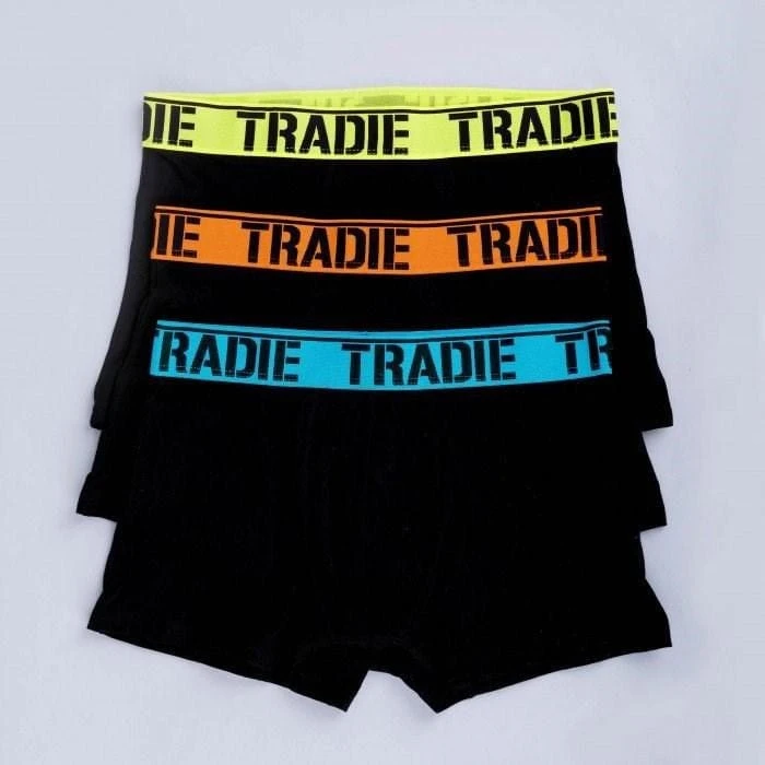 Tradies Tradie Mens 3 Pack Fitted Trunks