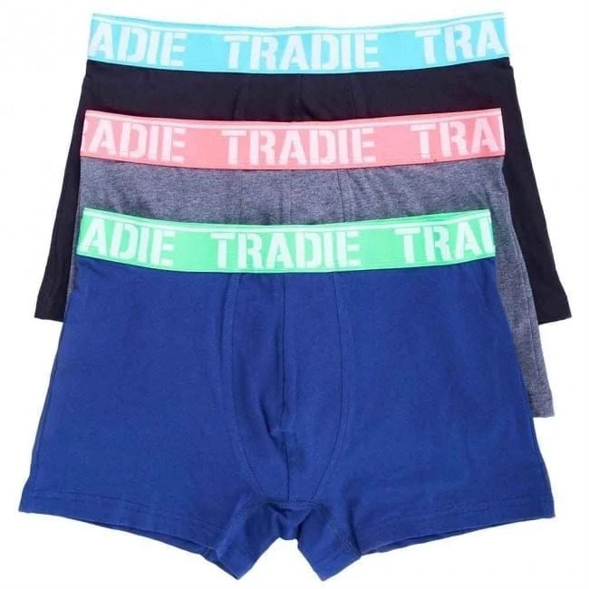 Tradies Tradie Mens 3 Pack Fitted Trunks - Image 3
