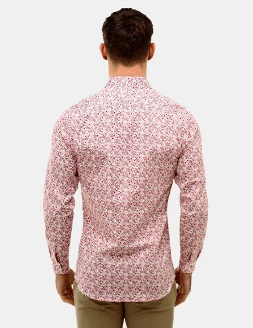 Brooksfield Mens Floral Print Slim Fit Dress Shirt 2 Brooksfield Mens Floral Print Slim Fit Dress Shirt - Image 2