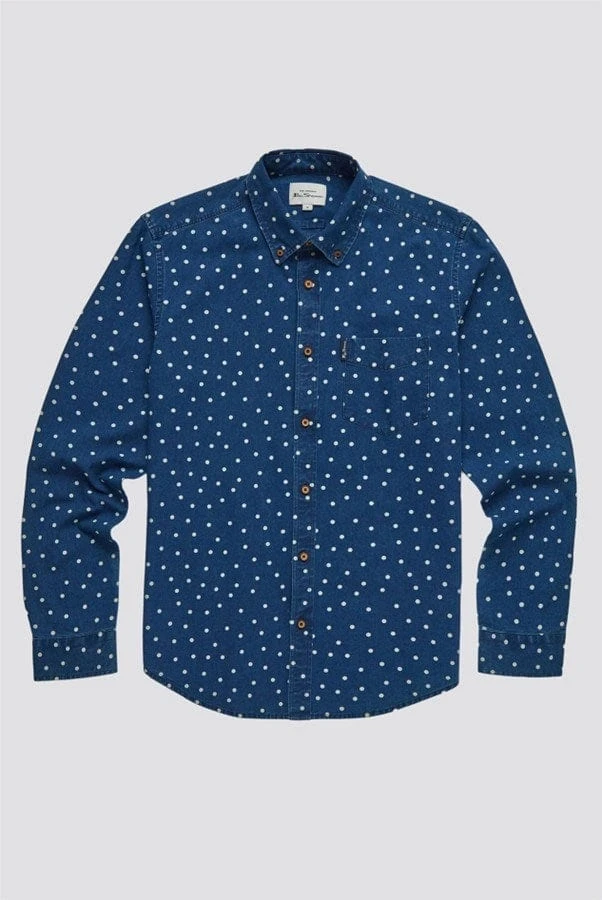 Ben Sherman Print Shirt - Indigo Spot