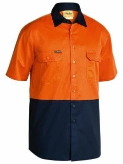 Bisley 2 Tone Cool Lightweight Drill Shirt - Short Sleeve