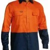 Bisley 2 Tone Hi Vis Drill Shirt - Long Sleeve