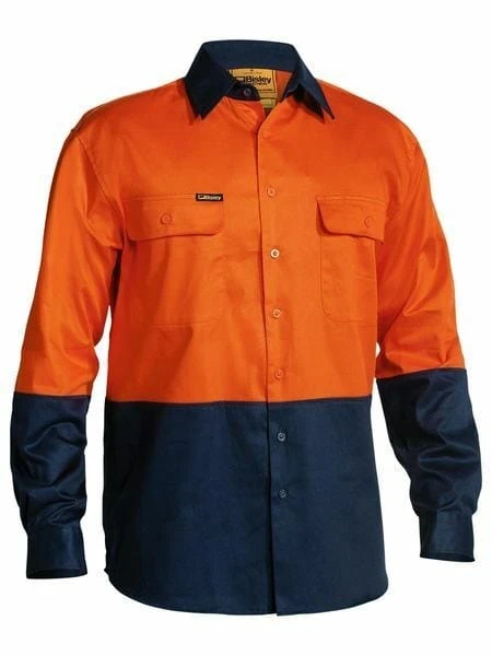 Bisley 2 Tone Hi Vis Drill Shirt - Long Sleeve