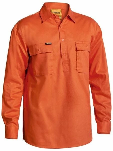 Bisley Closed Front Cotton Drill Shirt - Long Sleeve - Image 5