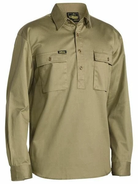 Bisley Closed Front Cotton Drill Shirt - Long Sleeve - Image 2