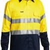 Bisley 2 Tone Hi Vis Shirt 3M Tape - Long Sleeve