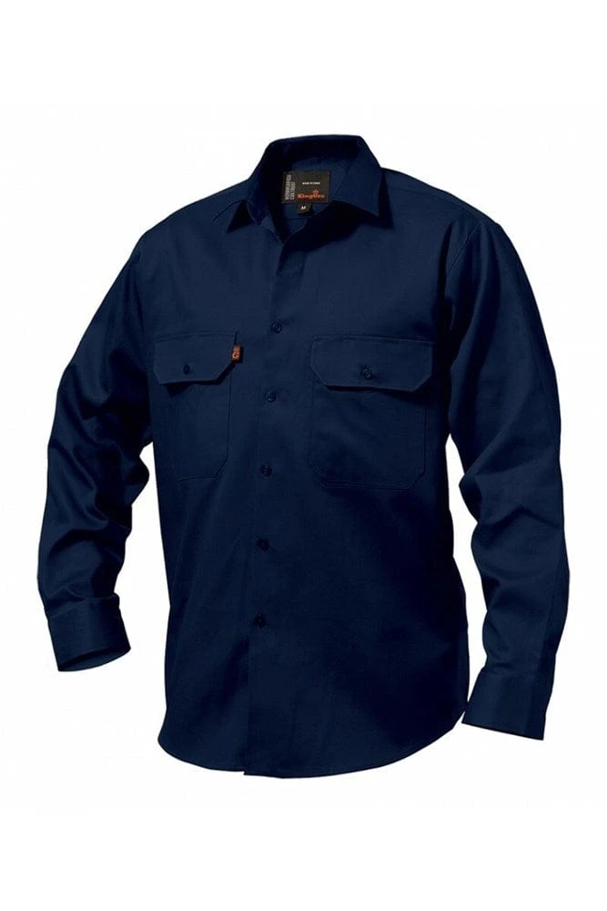 King Gee Long Sleeve Open Front Drill Shirt - Image 3