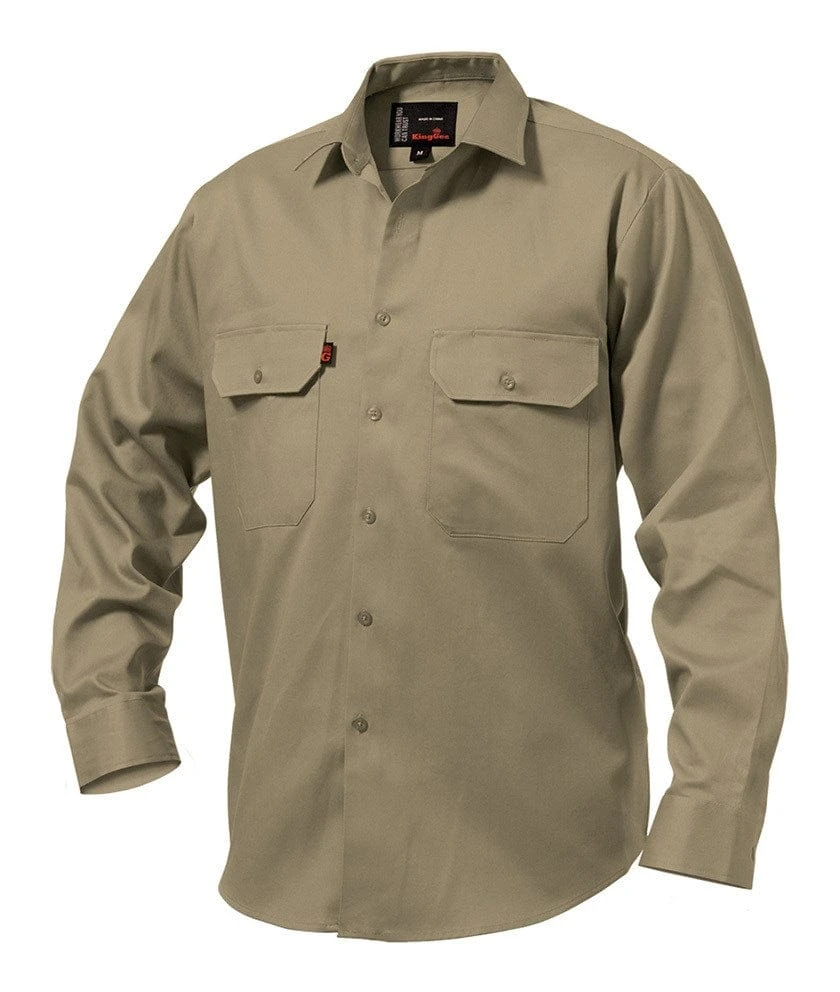 King Gee Long Sleeve Open Front Drill Shirt - Image 2