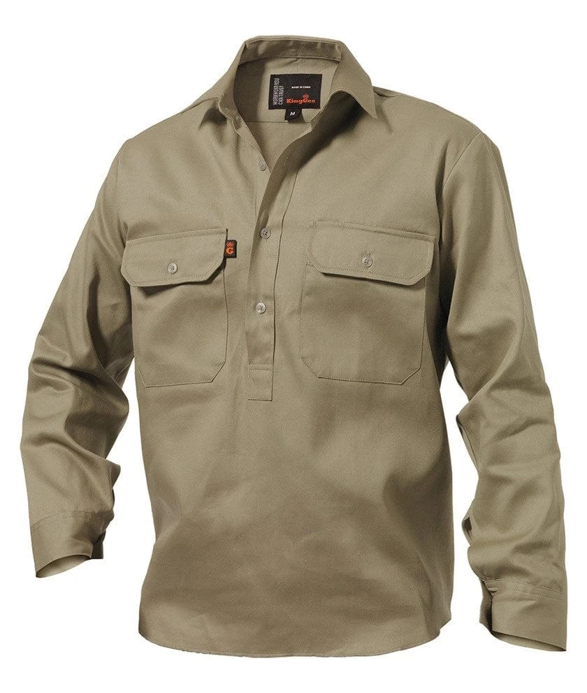 King Gee Long Sleeve Closed Front Drill Shirt - Image 2