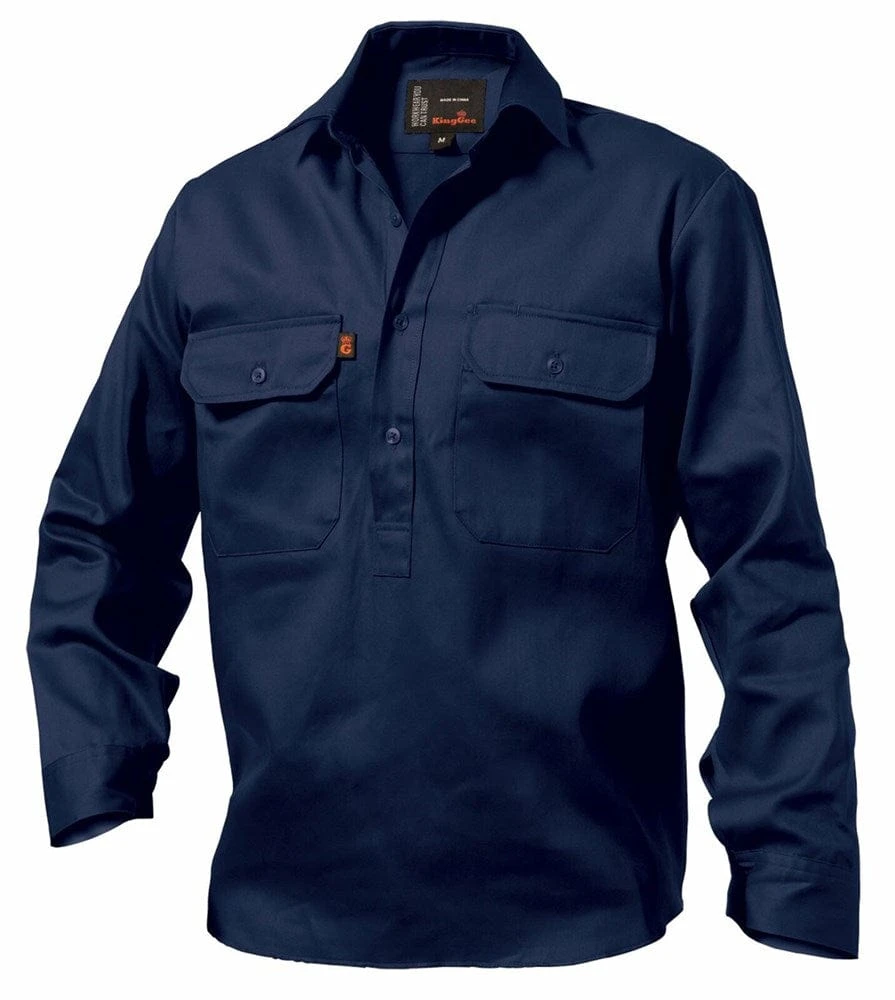 King Gee Long Sleeve Closed Front Drill Shirt - Image 3