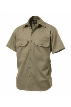 King Gee Short Sleeve Open Front Drill Shirt 5 King Gee Short Sleeve Open Front Drill Shirt -RM Williams Store K04030