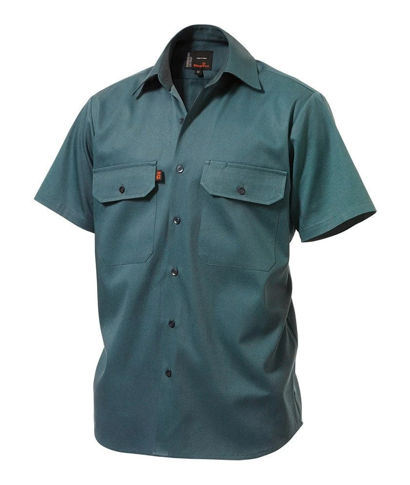 King Gee Short Sleeve Open Front Drill Shirt 2 King Gee Short Sleeve Open Front Drill Shirt - Image 2