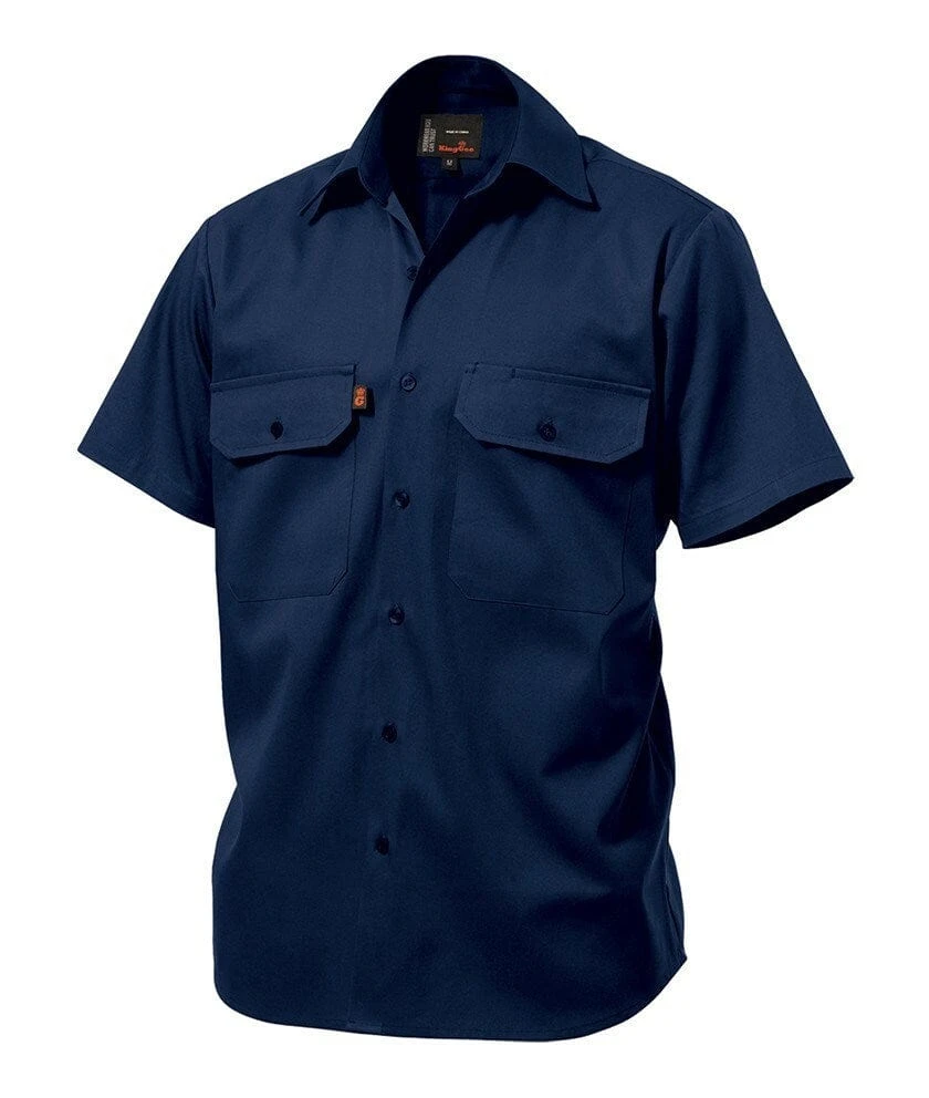 King Gee Short Sleeve Open Front Drill Shirt 1 King Gee Short Sleeve Open Front Drill Shirt