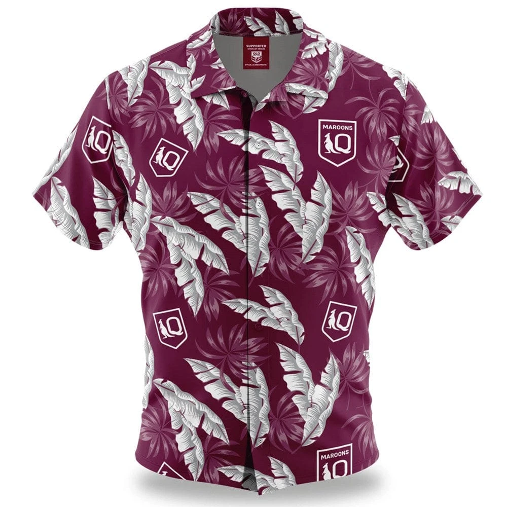 Ashtabula NRL 'Paradise' Hawaiian Shirt - Queensland 1 Ashtabula NRL 'Paradise' Hawaiian Shirt - Queensland