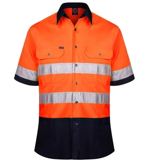 Ritemate Mens 2 Tone Open Front Shirt S/S 3MTape 2 Ritemate Mens 2 Tone Open Front Shirt S/S 3MTape - Image 2