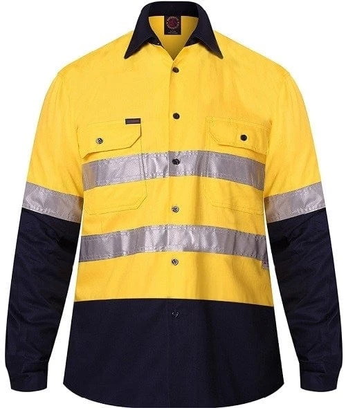 Ritemate 2 Tone Open Front Shirt L/S 3M Tape 5 Ritemate 2 Tone Open Front Shirt L/S 3M Tape - Image 5