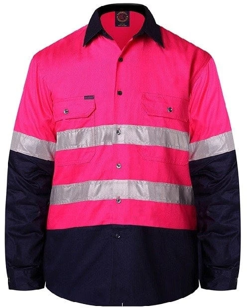Ritemate 2 Tone Open Front Shirt L/S 3M Tape 4 Ritemate 2 Tone Open Front Shirt L/S 3M Tape - Image 4