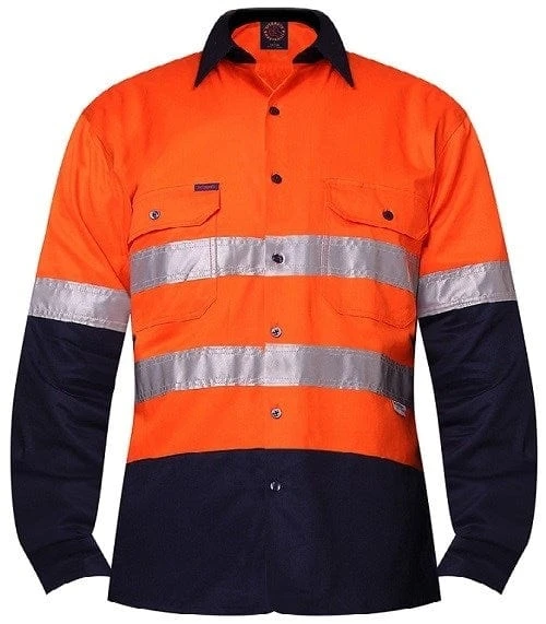 Ritemate 2 Tone Open Front Shirt L/S 3M Tape 3 Ritemate 2 Tone Open Front Shirt L/S 3M Tape - Image 3