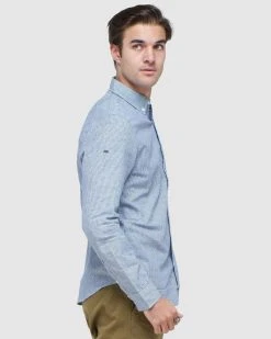 Hannas Superdy Mens Cotton Linen Ls Shirt 4 Hannas Superdy Mens Cotton Linen Ls Shirt -RM Williams Store SUPERDRY 03 49466.1628744061