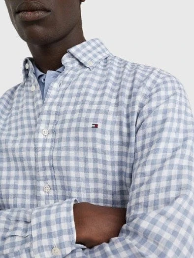 Tommy Hilfiger Mens Linen Gingham RF Shirt - Image 3