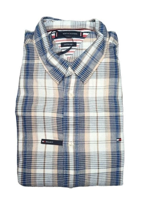 Tommy Hilfiger Mens Cotton Linen Shaded CHK RF Shirt 2 Tommy Hilfiger Mens Cotton Linen Shaded CHK RF Shirt - Image 2