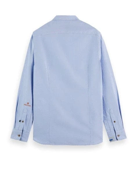 Scotch & Soda Mens Two Tone Repaired Long Sleeve Shirt - Image 2