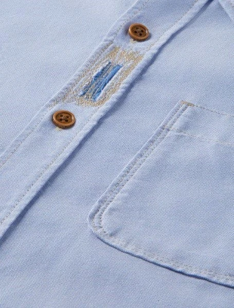 Scotch & Soda Mens Two Tone Repaired Long Sleeve Shirt - Image 3