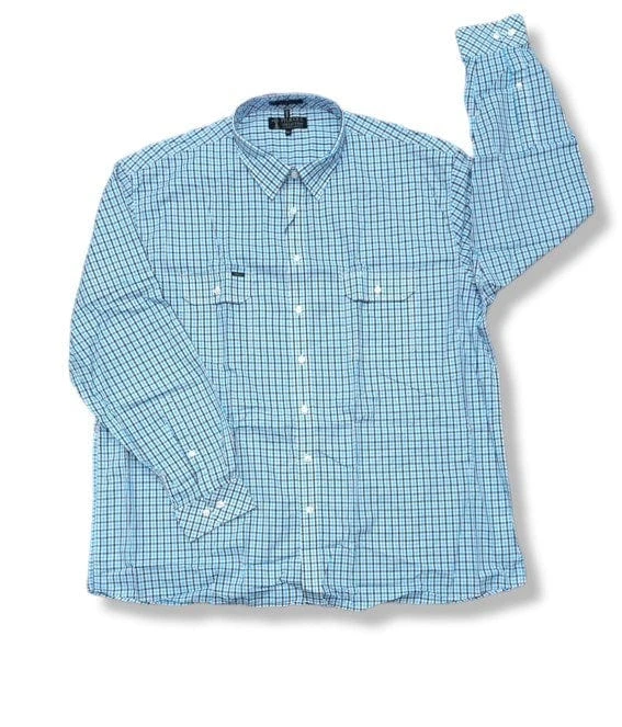 Pilbara Mens Check Dual Pocket Long Sleeve Shirt 1 Pilbara Mens Check Dual Pocket Long Sleeve Shirt