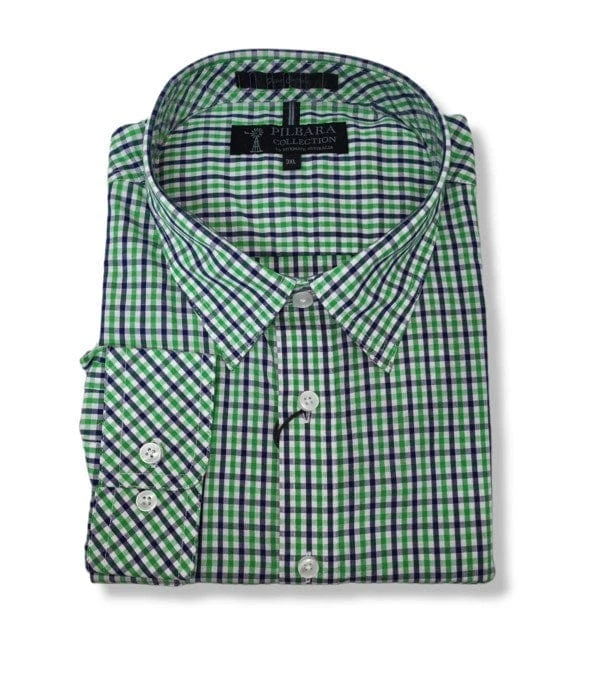 Pilbara Mens Check Dual Pocket Long Sleeve Shirt 3 Pilbara Mens Check Dual Pocket Long Sleeve Shirt - Image 3