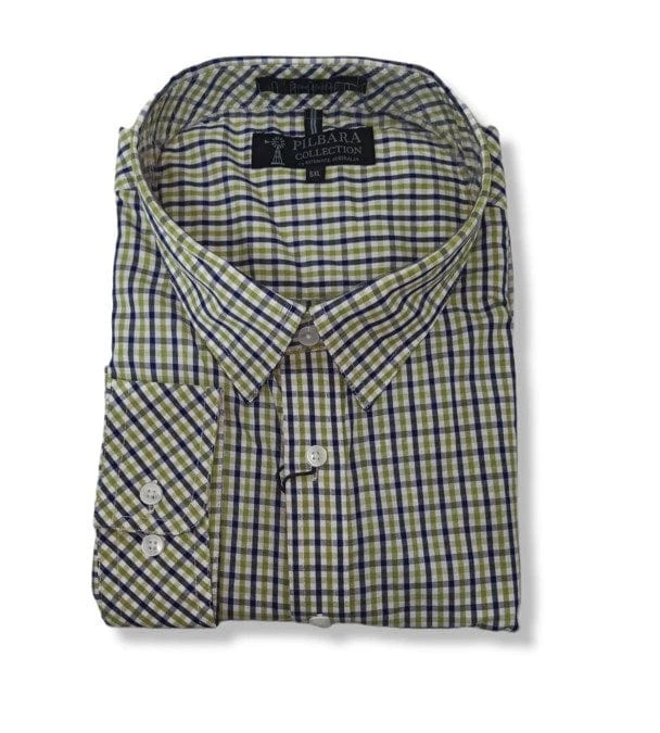 Pilbara Mens Check Dual Pocket Long Sleeve Shirt 5 Pilbara Mens Check Dual Pocket Long Sleeve Shirt - Image 5