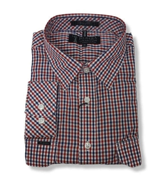 Pilbara Mens Check Dual Pocket Long Sleeve Shirt 4 Pilbara Mens Check Dual Pocket Long Sleeve Shirt - Image 4