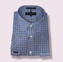 Pilbara Mens Check Dual Pocket Short Sleeve Shirt