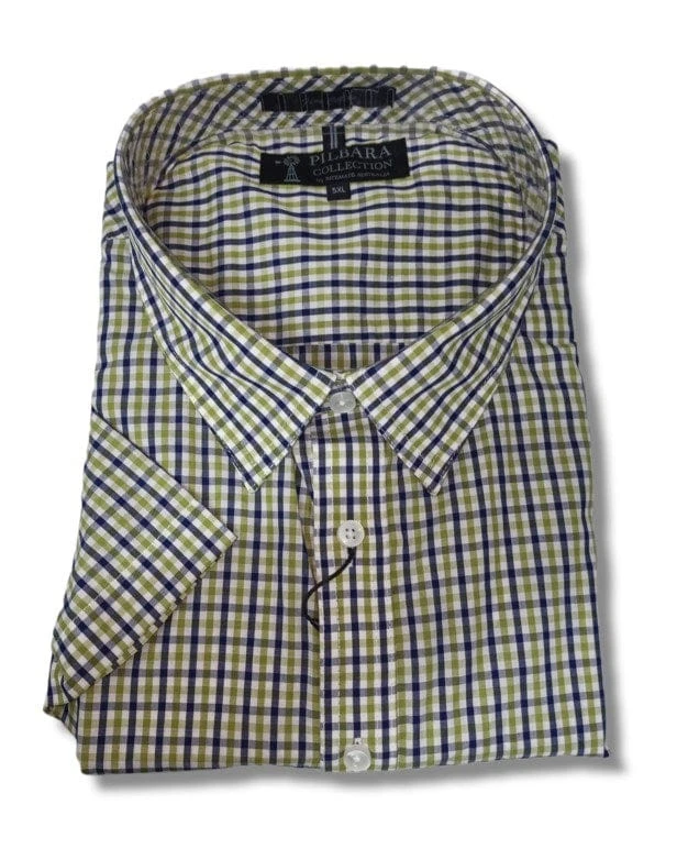 Pilbara Mens Check Dual Pocket Short Sleeve Shirt 2 Pilbara Mens Check Dual Pocket Short Sleeve Shirt - Image 2