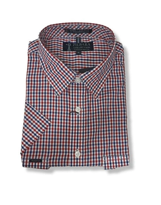 Pilbara Mens Check Dual Pocket Short Sleeve Shirt 3 Pilbara Mens Check Dual Pocket Short Sleeve Shirt - Image 3