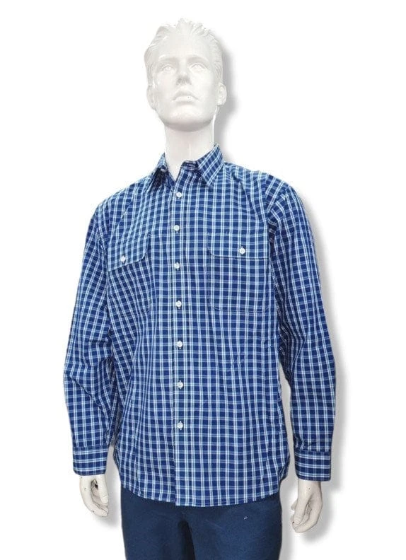 BIsley Mens Long Sleeve Medium Check - Royal 1 BIsley Mens Long Sleeve Medium Check - Royal