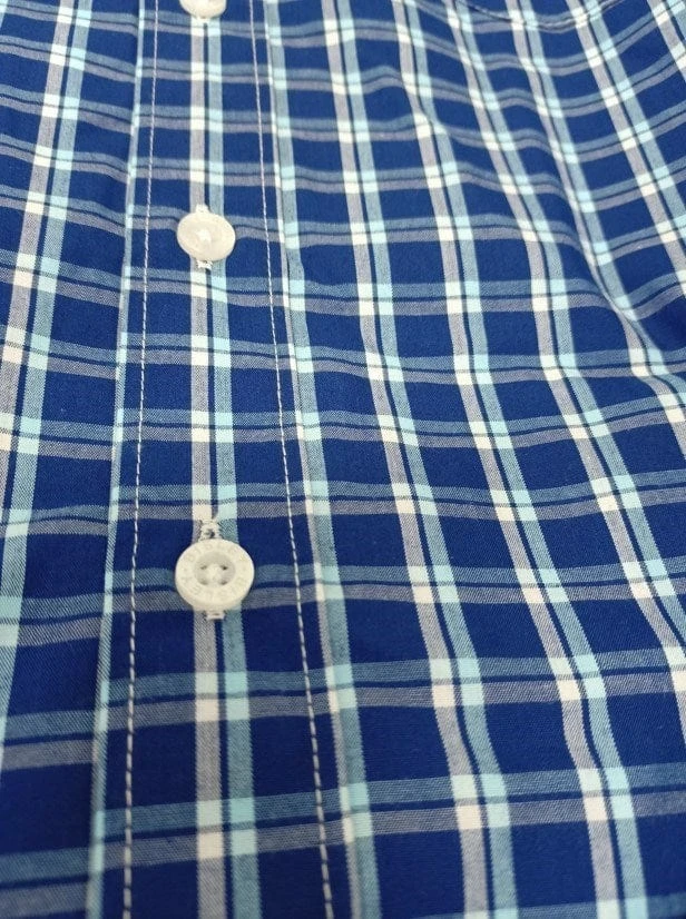 BIsley Mens Long Sleeve Medium Check - Royal 2 BIsley Mens Long Sleeve Medium Check - Royal - Image 2