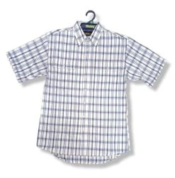 Bisley Mens Short Sleeve Large Check - Navy