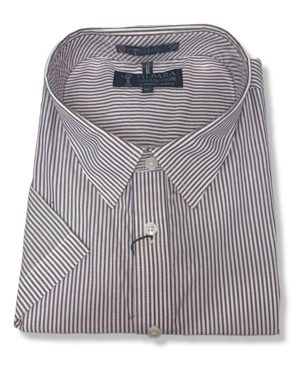 Pilbara Mens Stripe Dual Pocket Short Sleeve Shirt 1 Pilbara Mens Stripe Dual Pocket Short Sleeve Shirt