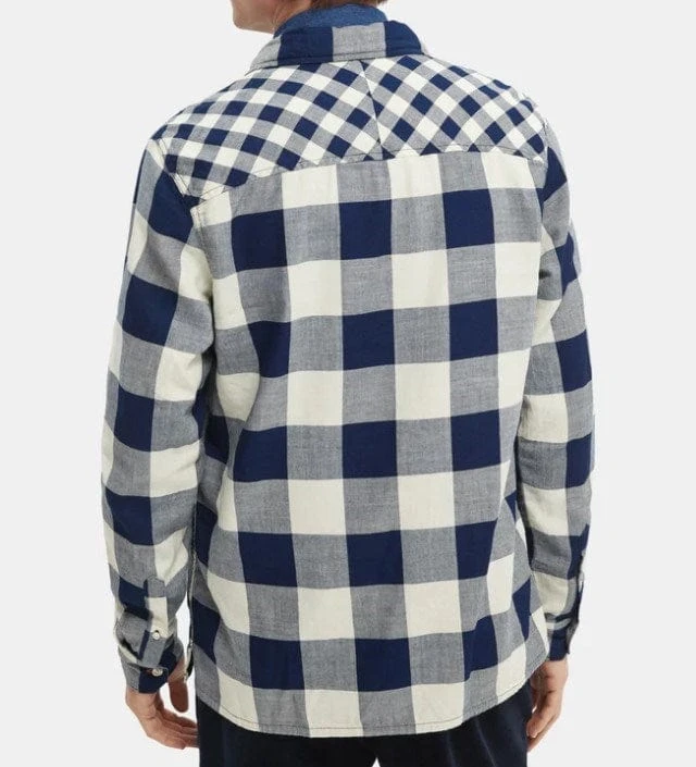 Scotch & Soda Mens Regular-Fit Checked Shirt - Image 3